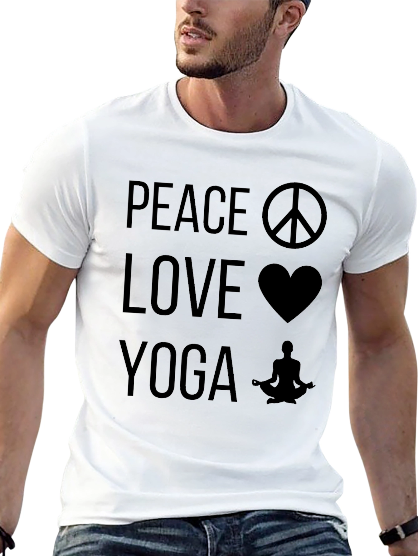 Peace Love Yoga Graphic Tee - Black