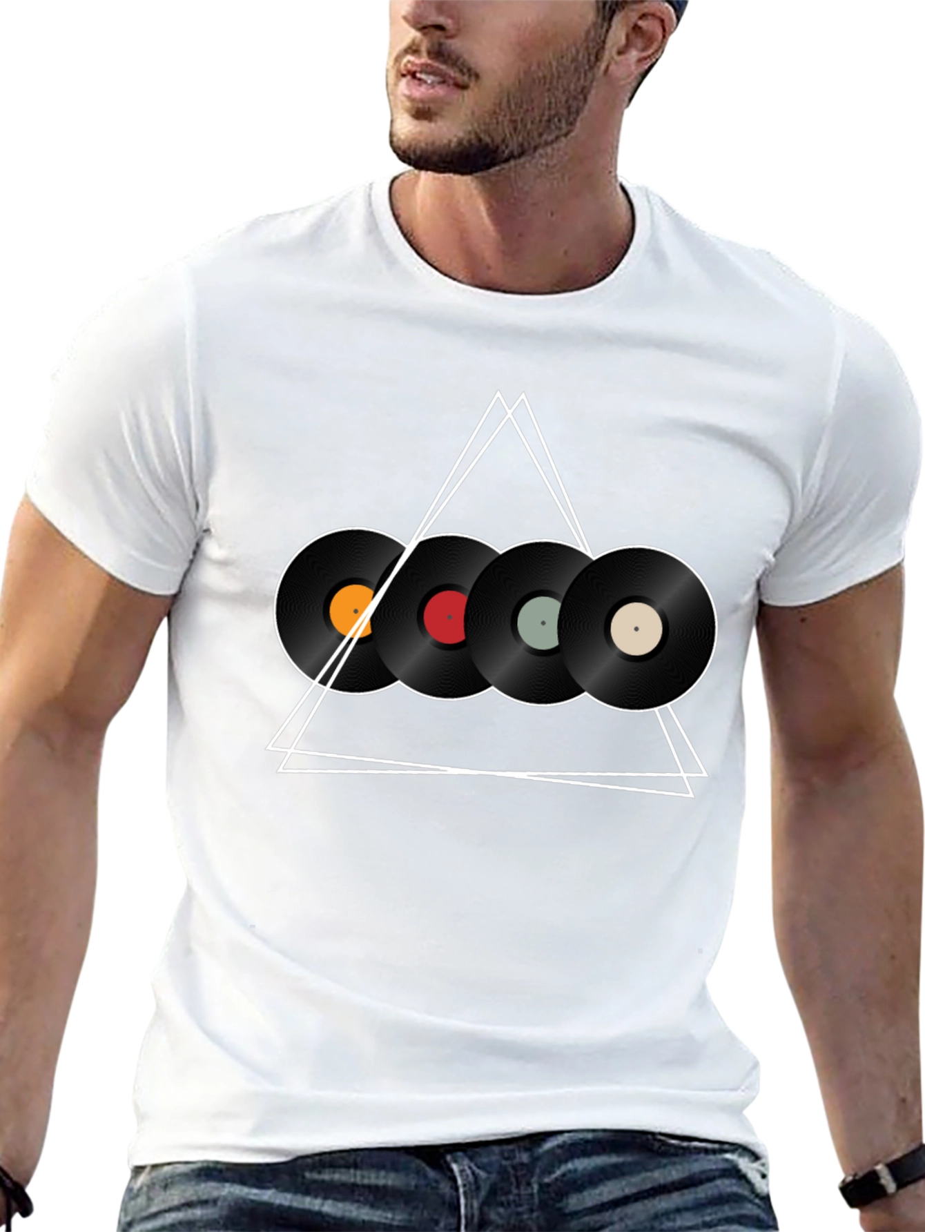 Vinyl Record Triangle Graphic Tee