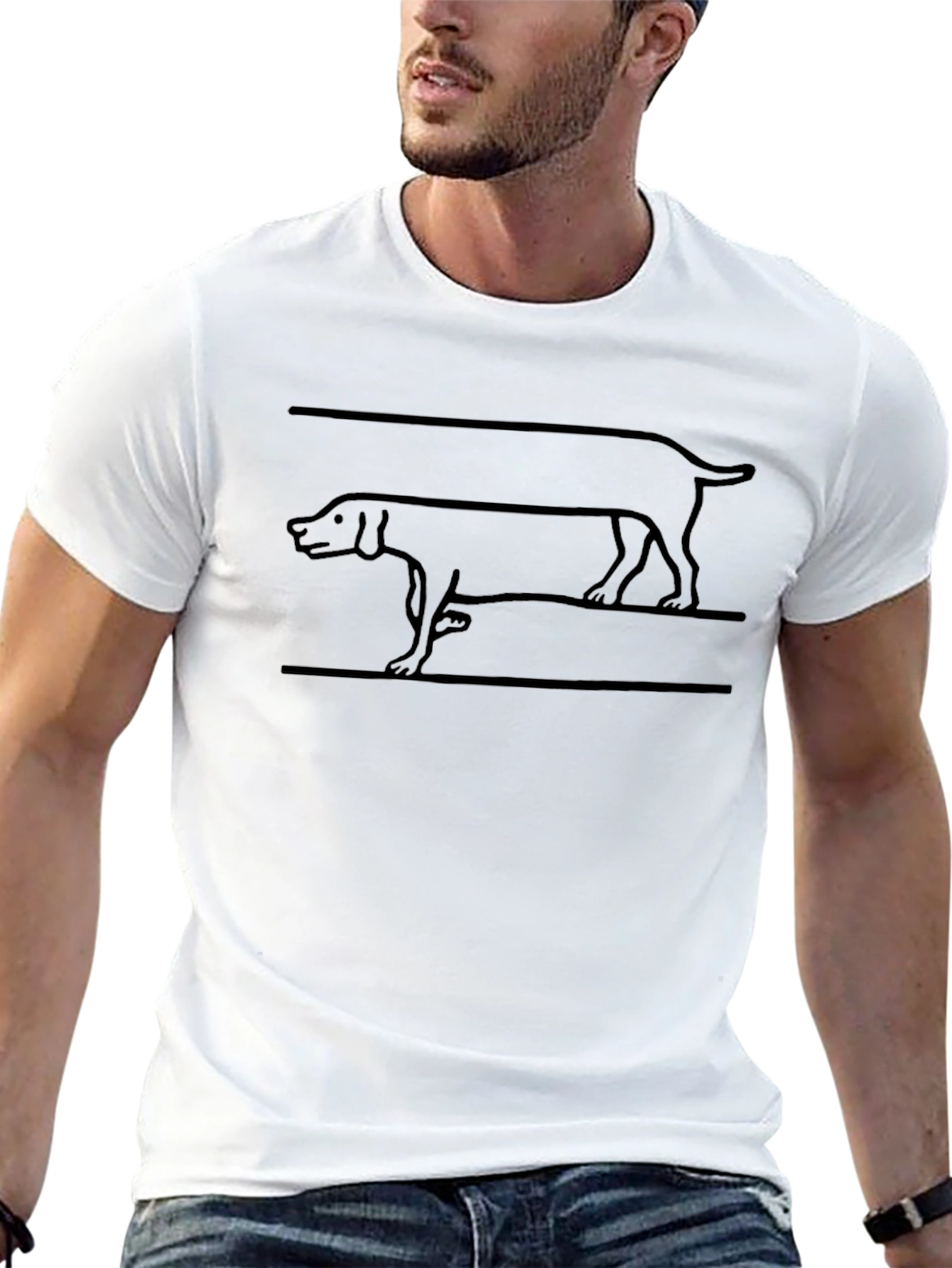 Dog Silhouette Graphic Tee - Unisex Black Shirt