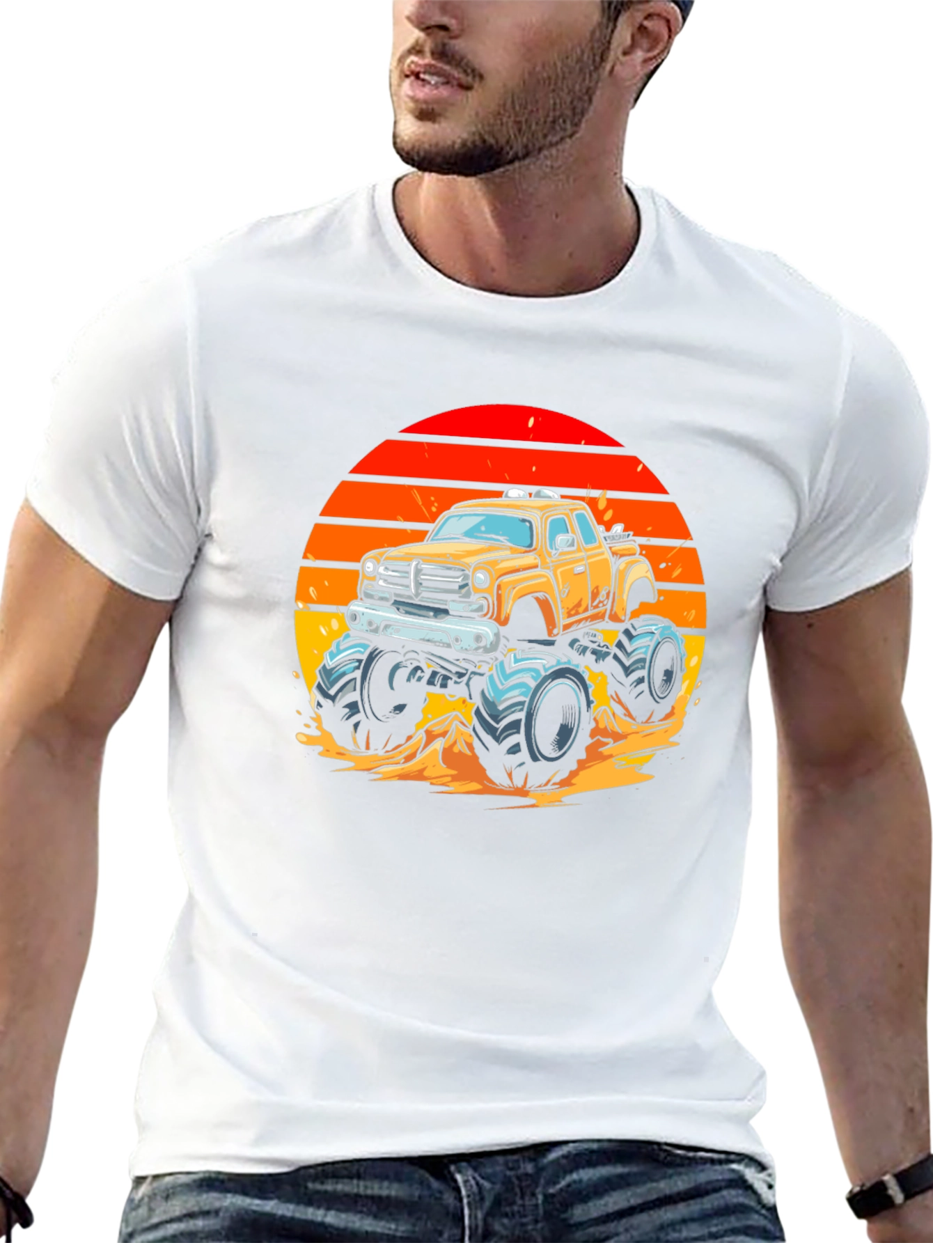 Monster Truck Sunset Graphic Tee