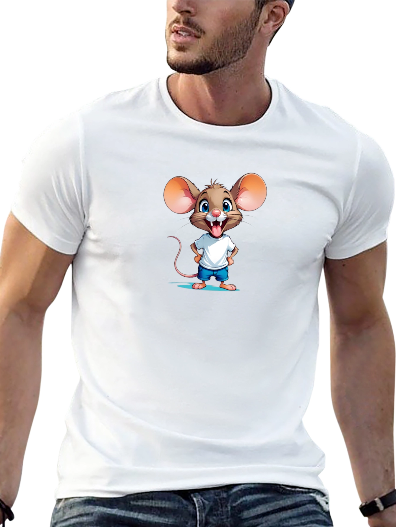 Cartoon Mouse Graphic Tee - Funny & Cute