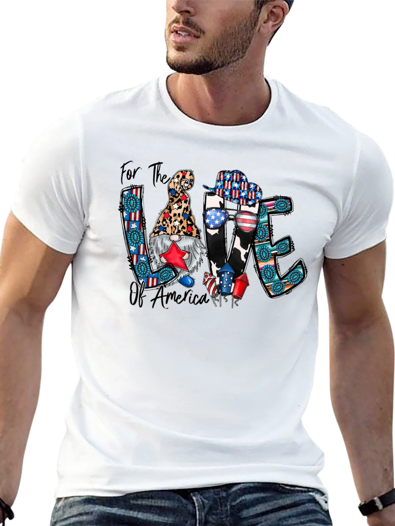 Patriotic Gnome T-Shirt: For the Love of America