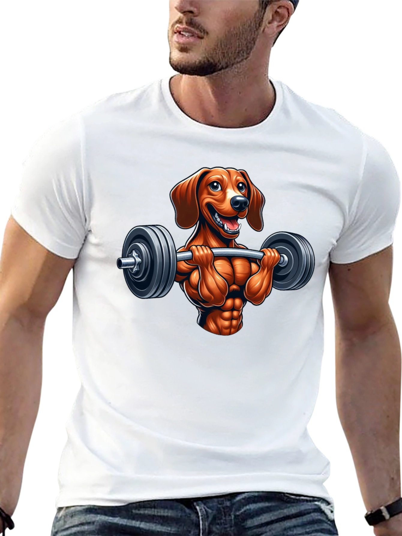 Dachshund Workout T-Shirt - Funny Dog Lifting Design