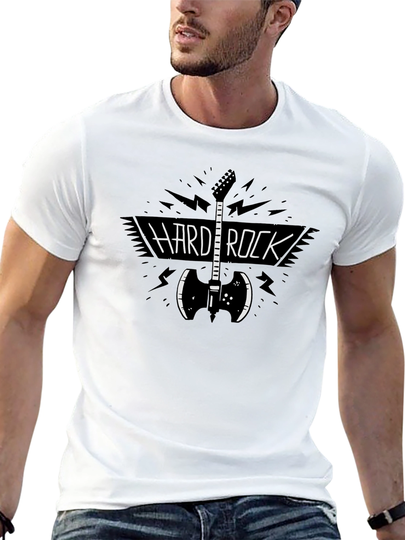 Hard Rock Guitar Graphic Black T-Shirt