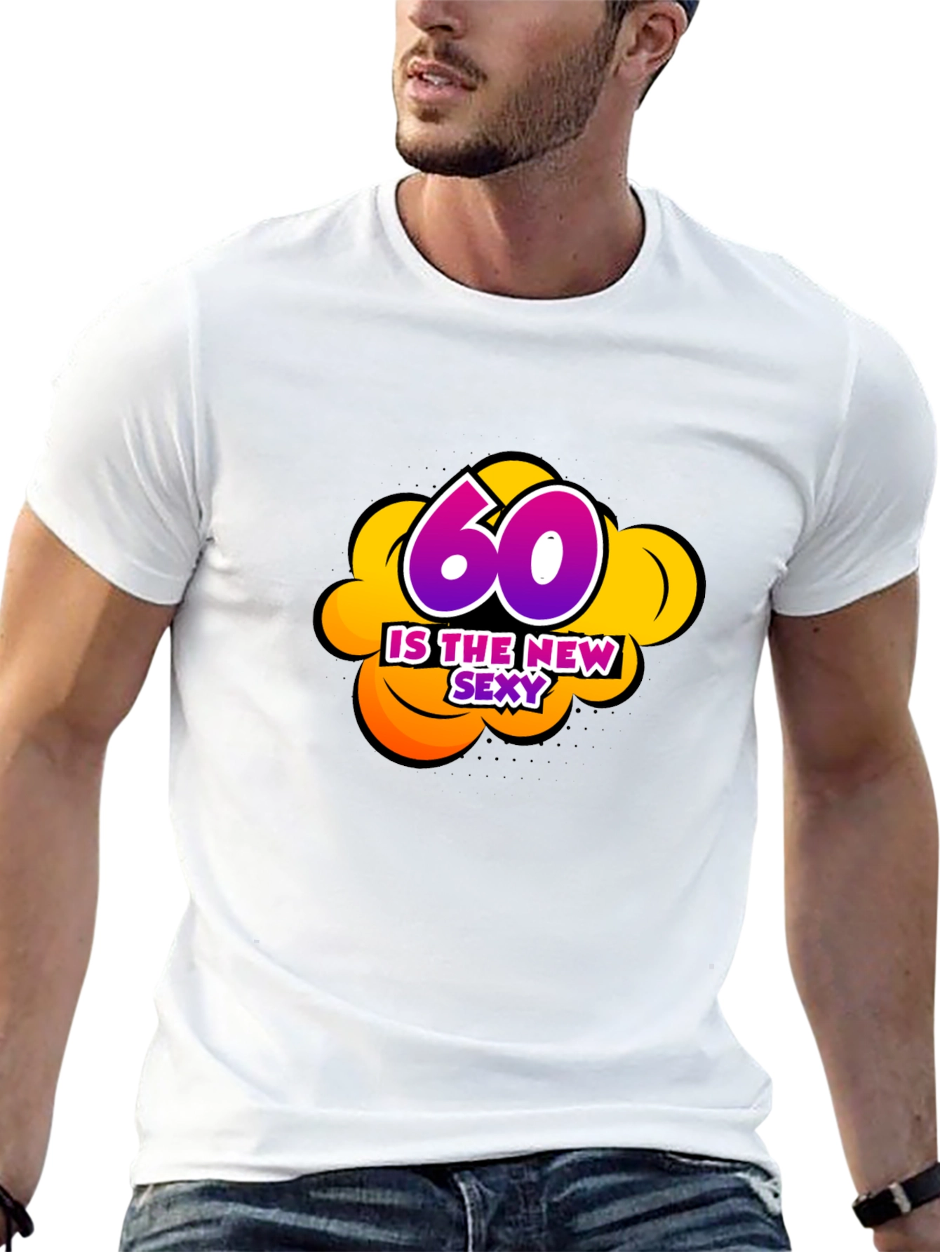 60 Is The New Sexy Graphic Black T-Shirt