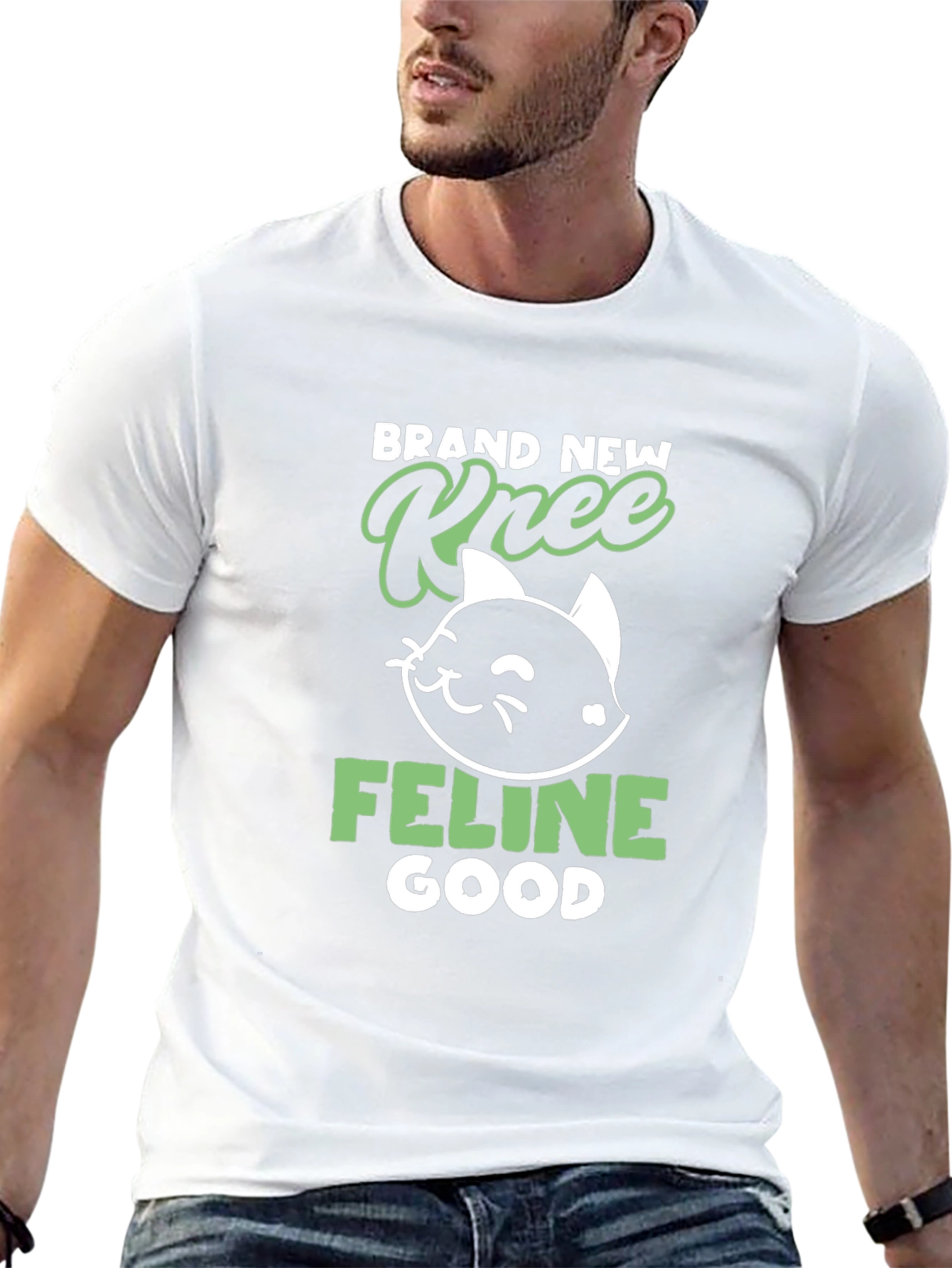Brand New Knee Feline Good Black T-Shirt