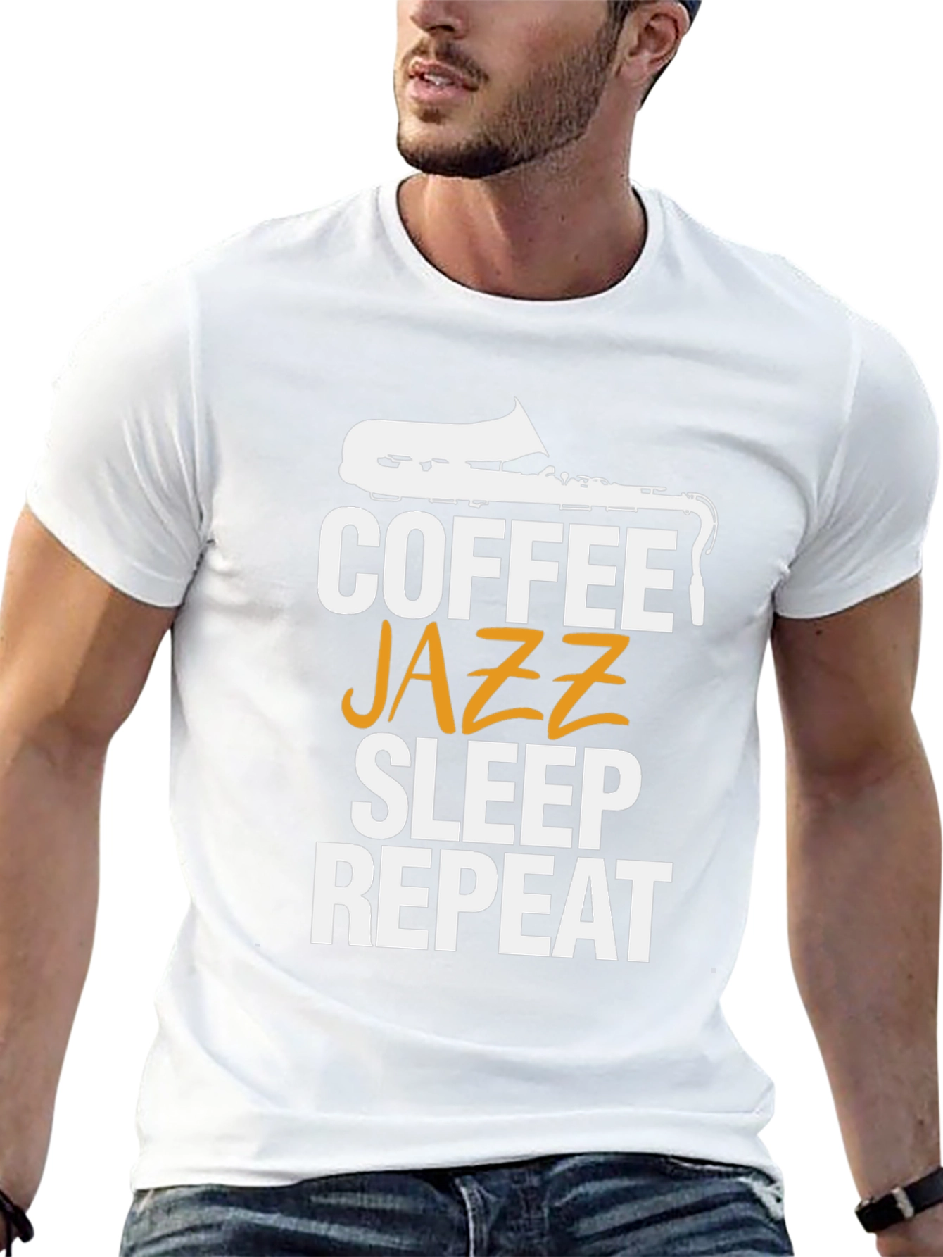 Coffee Jazz Sleep Repeat Graphic Tee