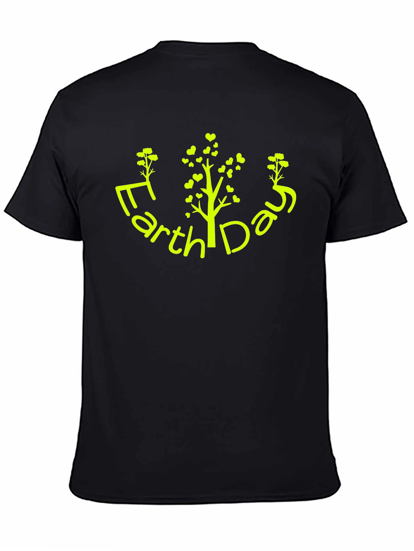 Earth Day Graphic T-Shirt - Black Cotton Tee