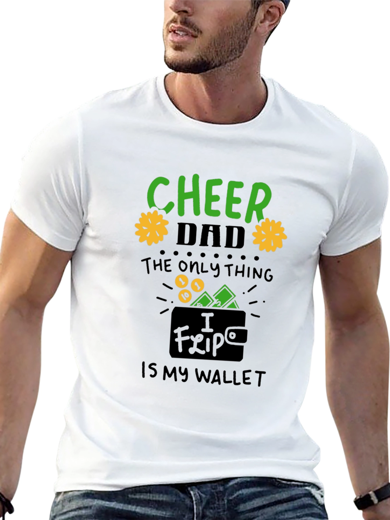 Cheer Dad T-Shirt - Novelty Wallet Graphic Tee