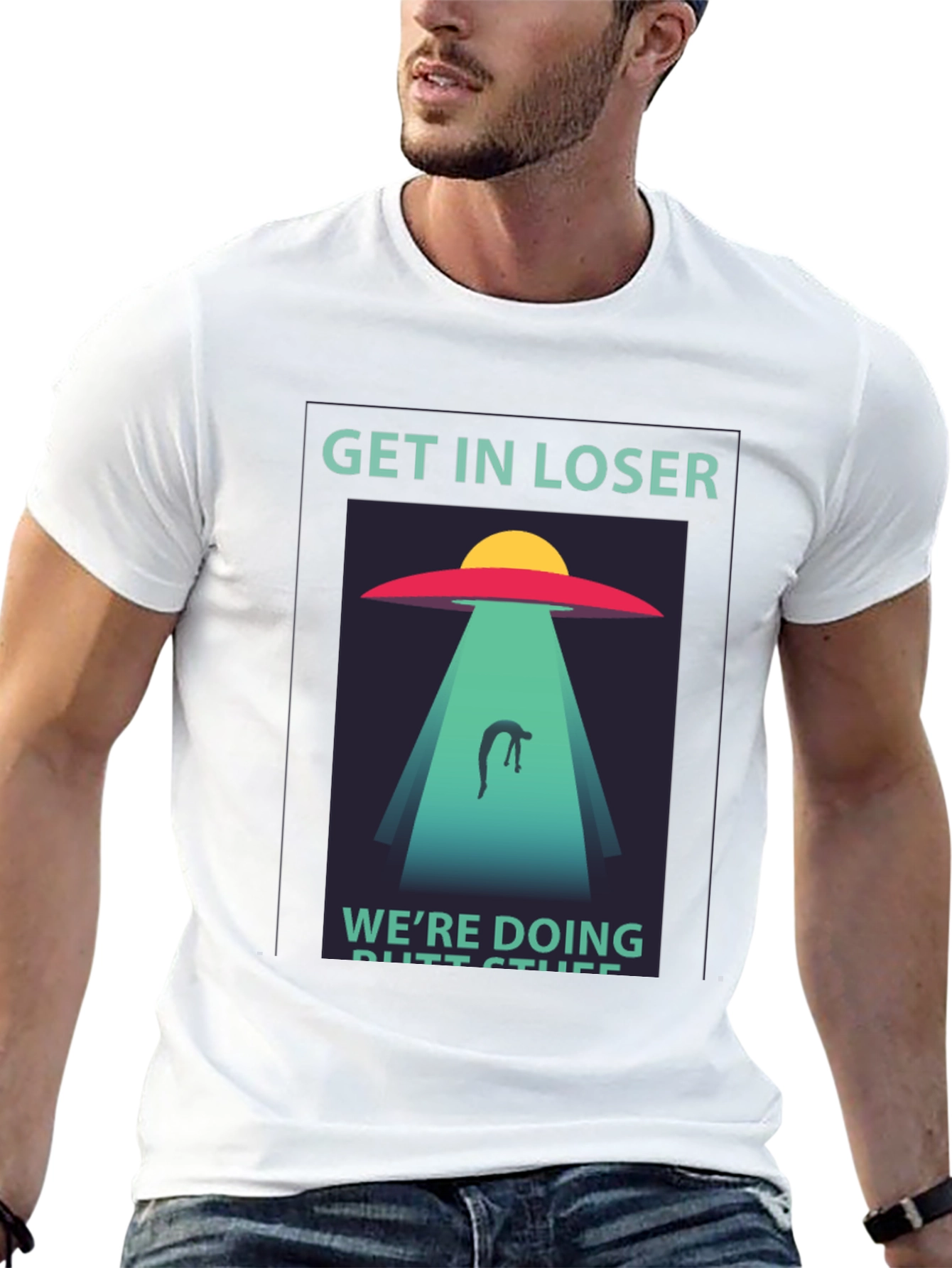 Get In Loser Alien Abduction Graphic Tee