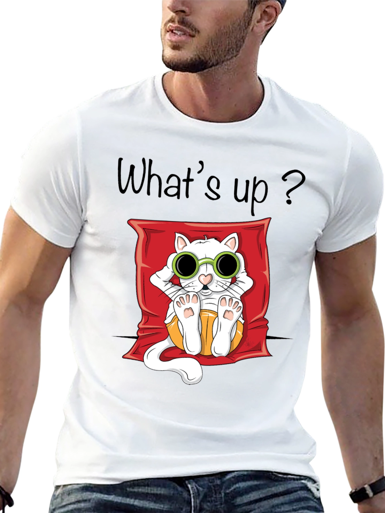 Cool Cat Graphic T-Shirt - Unisex Black Tee
