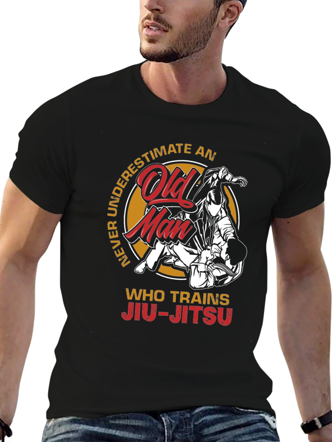 Jiu-Jitsu Old Man T-Shirt: Never Underestimate!