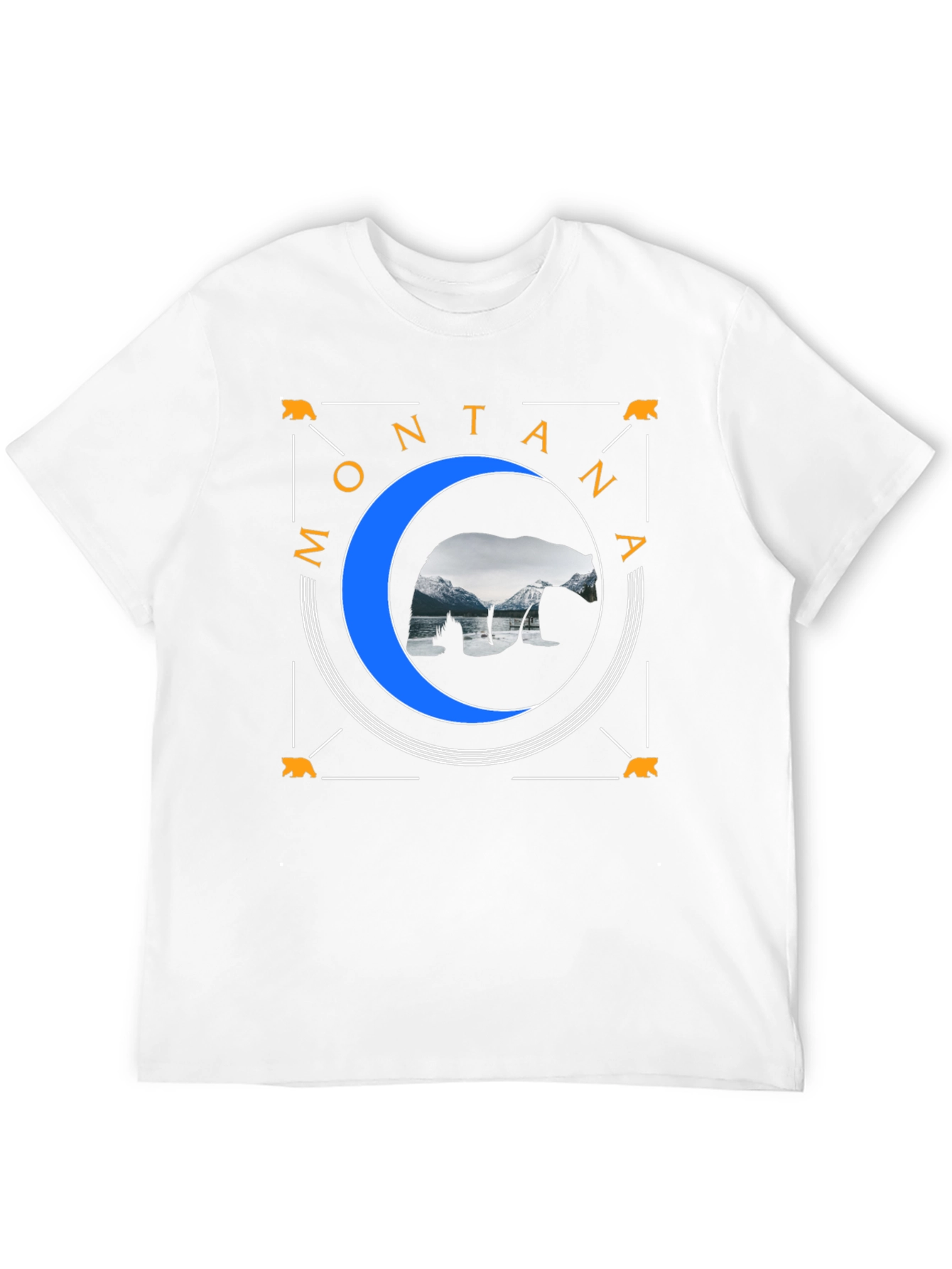 Montana Bear Silhouette Graphic Tee - Black