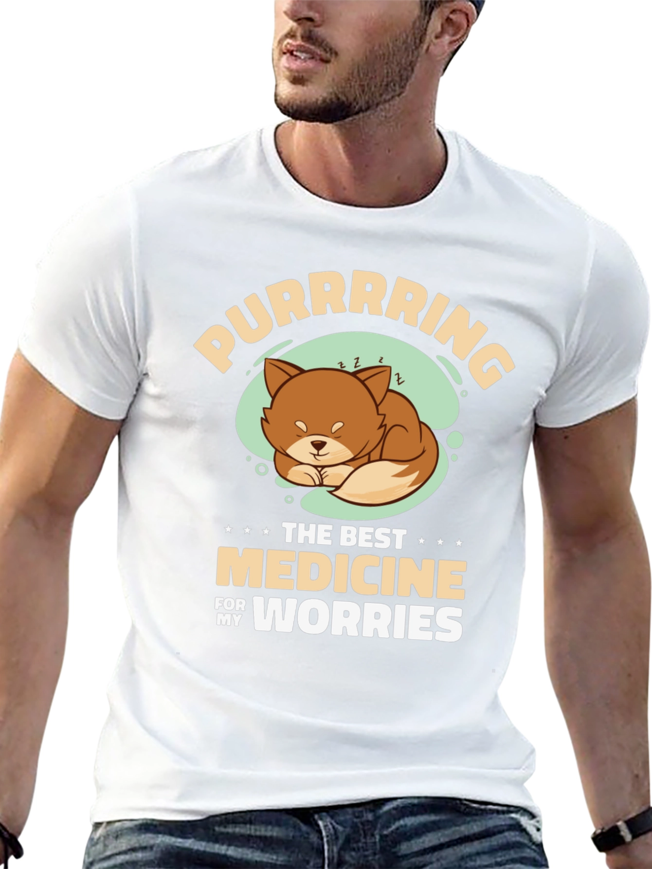 Purrrrring Cat Medicine Black T-Shirt