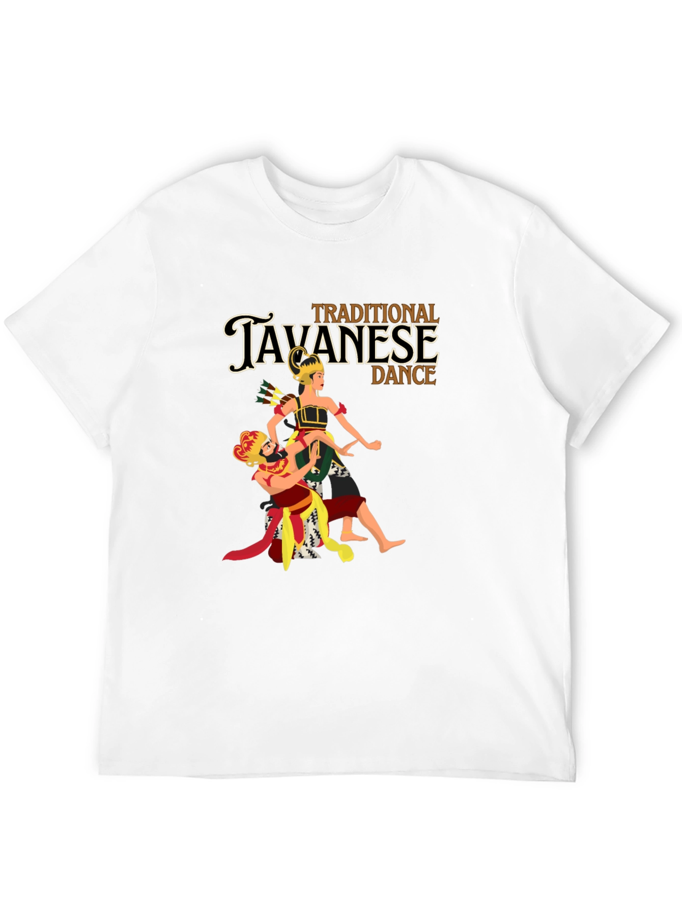 Javanese Dance Graphic Tee - Black Cotton Blend T-Shirt