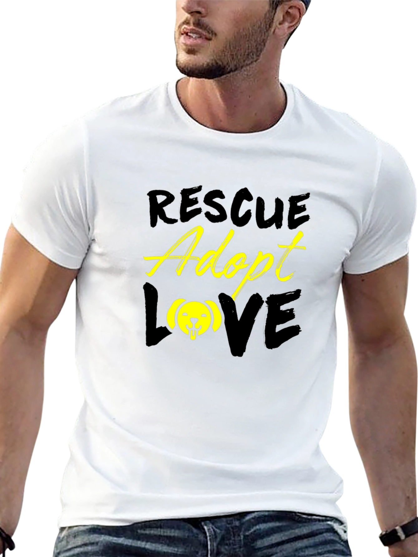 Rescue Adopt Love Graphic T-Shirt