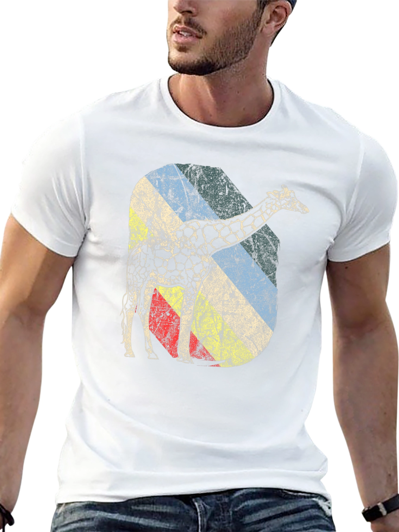 Retro Giraffe Graphic Tee - Unique Design