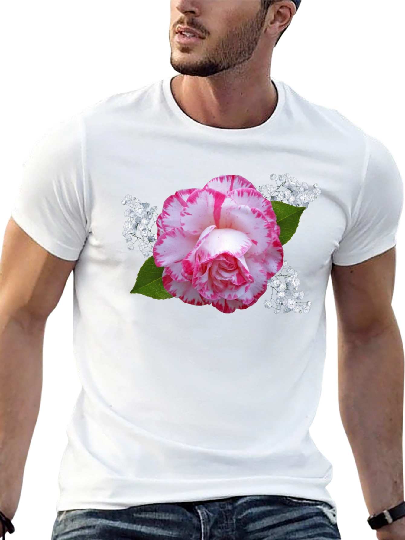 Floral Print Black T-Shirt - Stylish & Unique