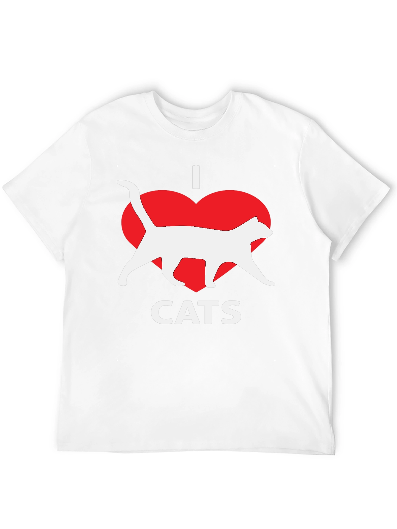 I Heart Cats Black T-Shirt Novelty Graphic Tee