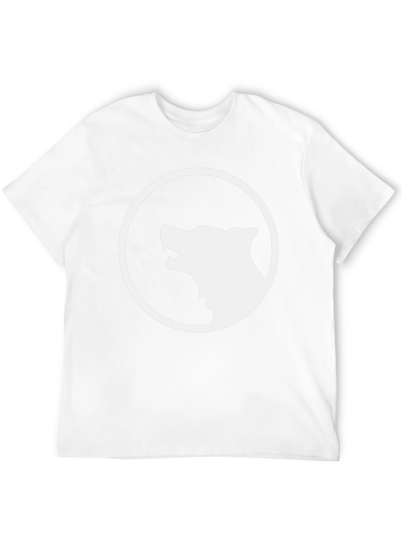 Black T-Shirt with White Wolf Logo