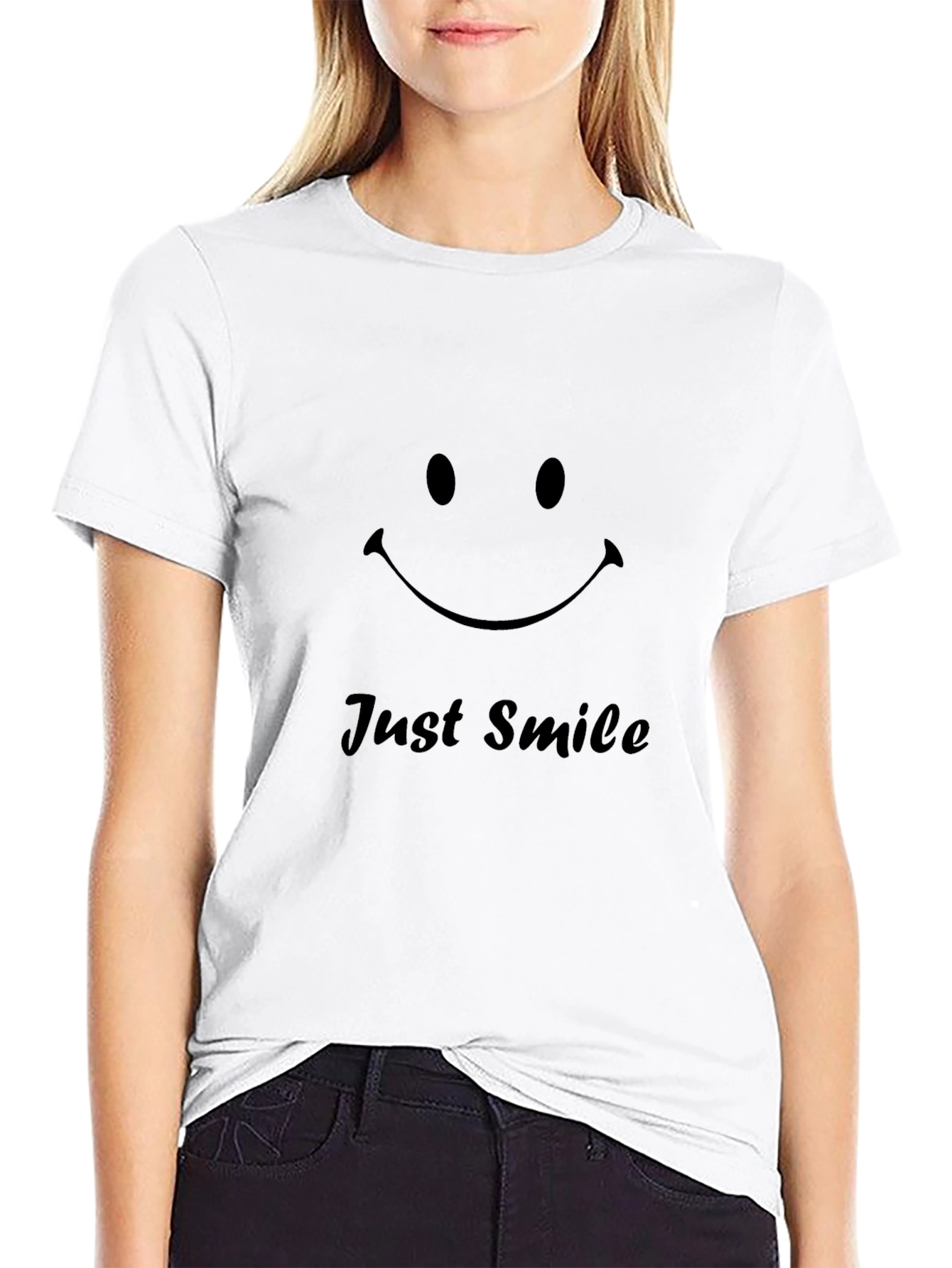 Just Smile Black T-Shirt