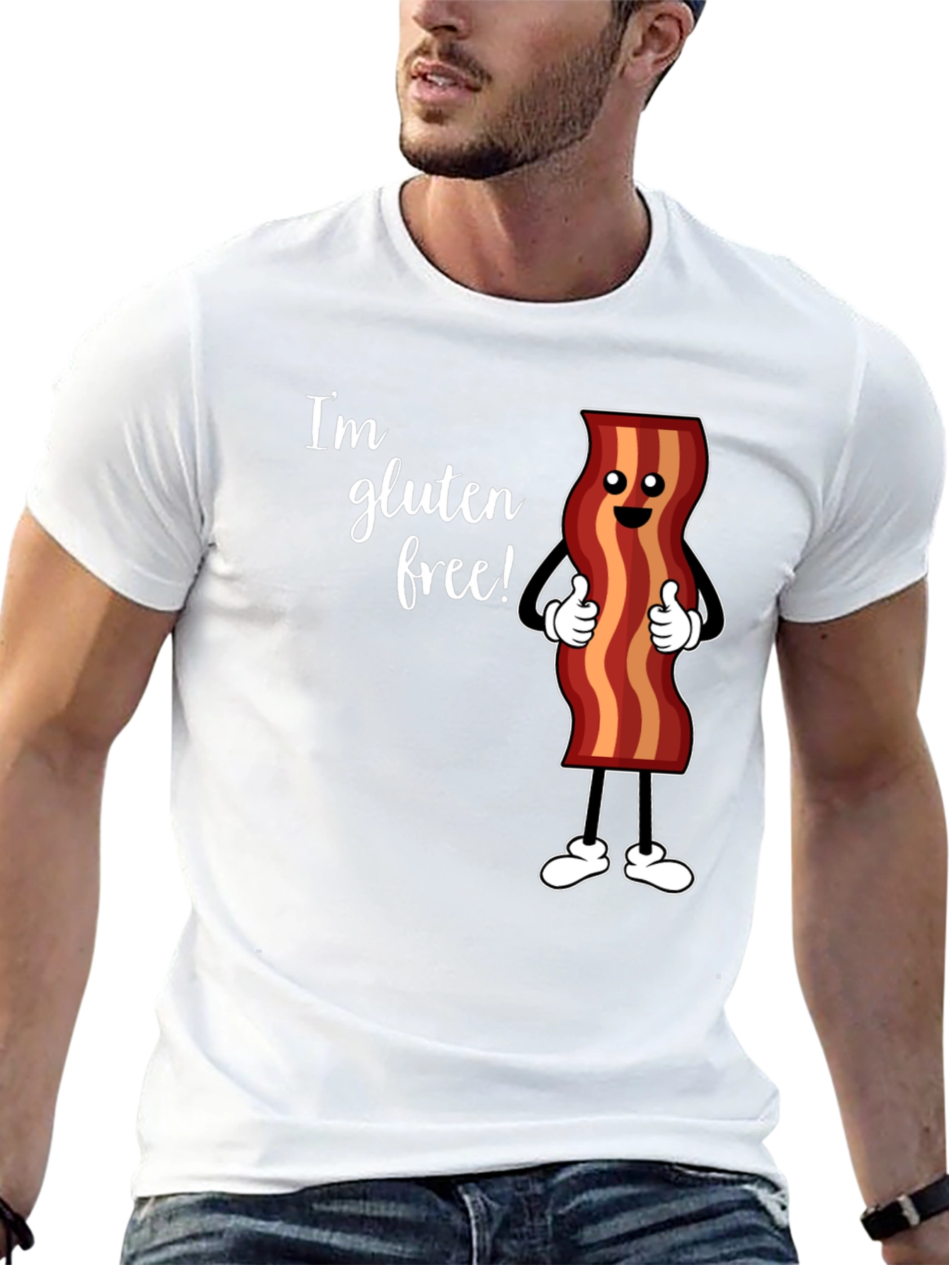 Gluten Free Bacon T-Shirt Funny Foodie Tee