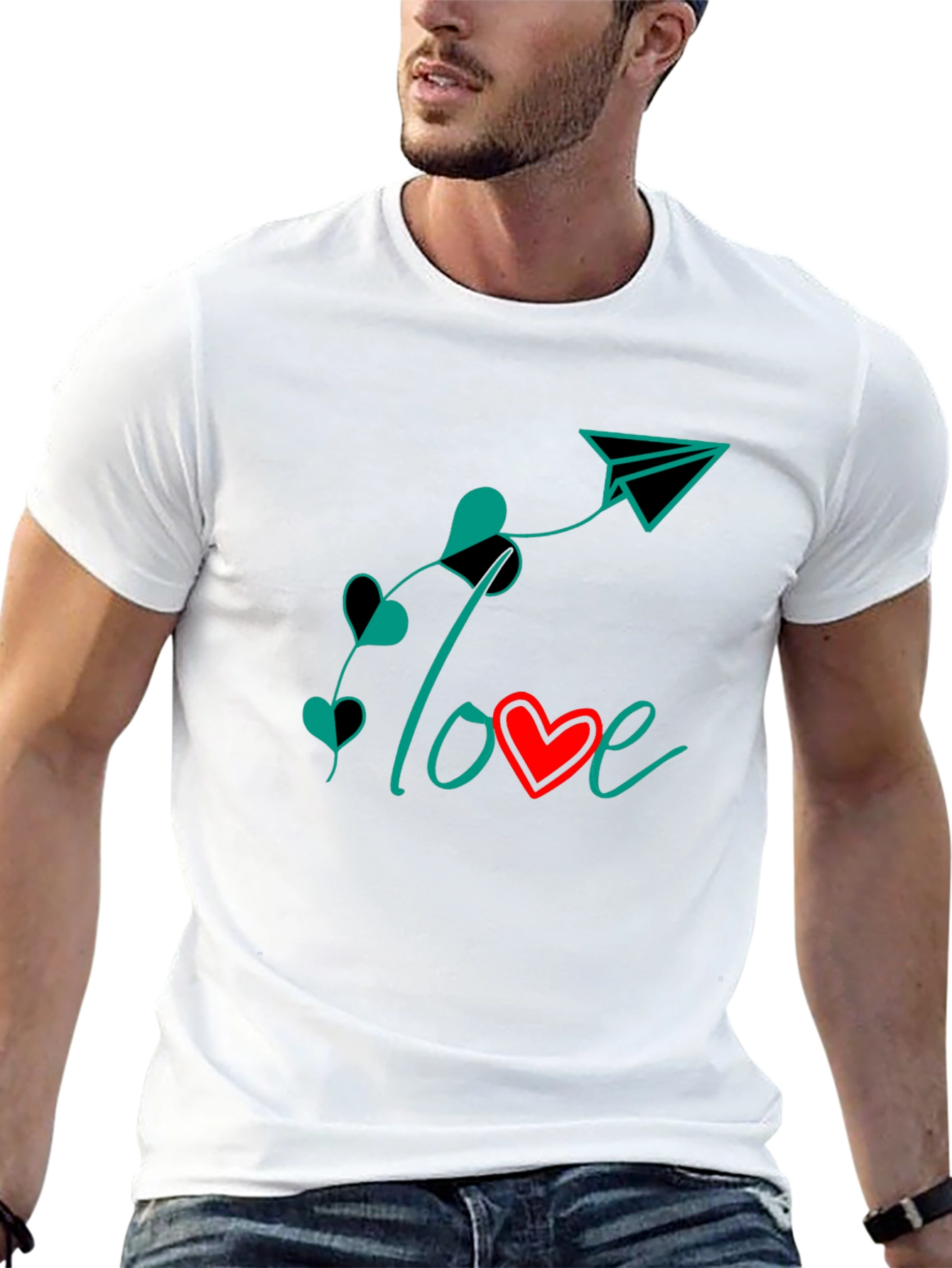 Love Paper Plane Graphic T-Shirt