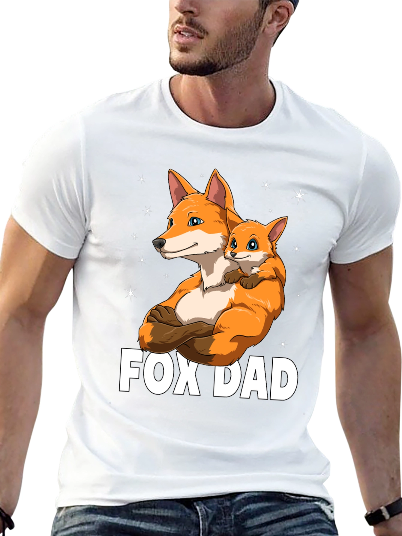 Fox Dad Graphic T-Shirt - Fathers Day Gift