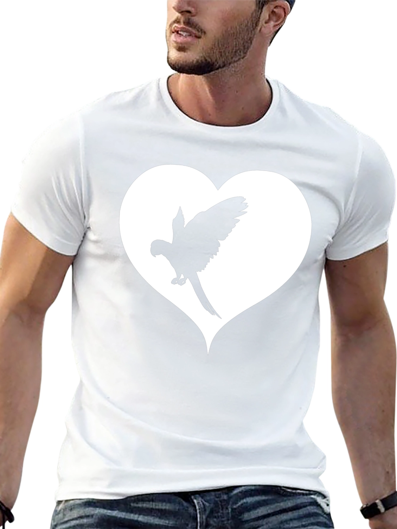 Parrot Heart Graphic Tee - Stylish Bird Lover Shirt