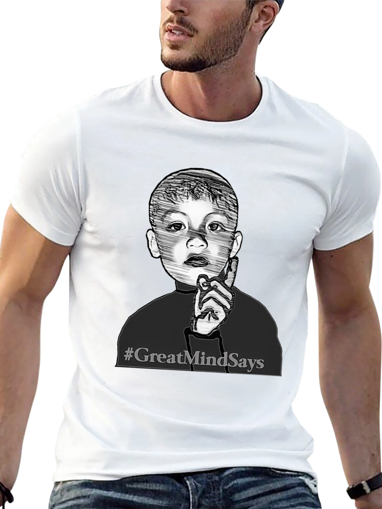 Great Mind Says Graphic Tee - Stylish Black T-Shirt