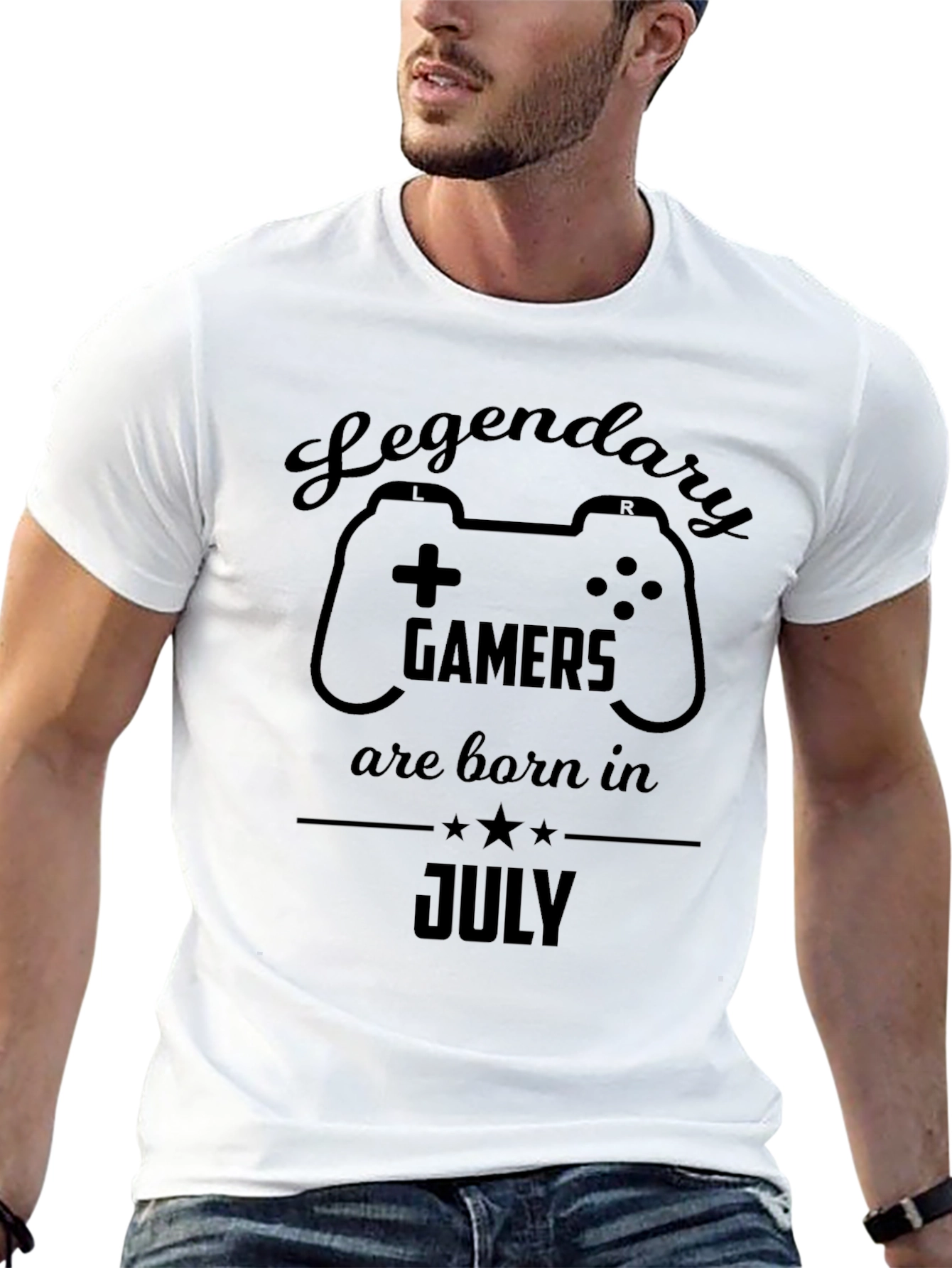 Legendary Gamers Born in July Black T-Shirt