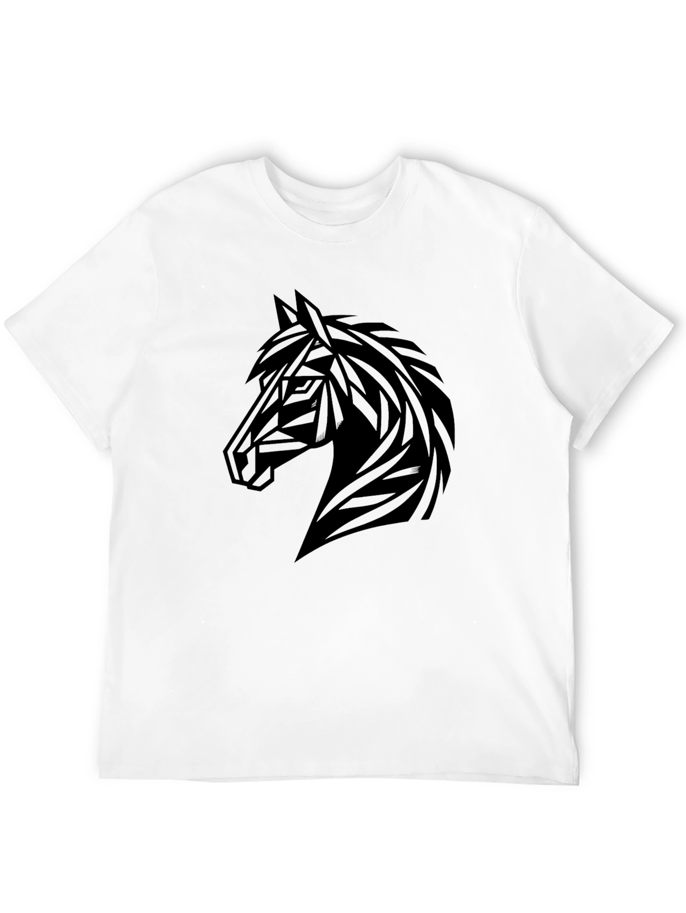 Black Horse Geometric Graphic T-Shirt