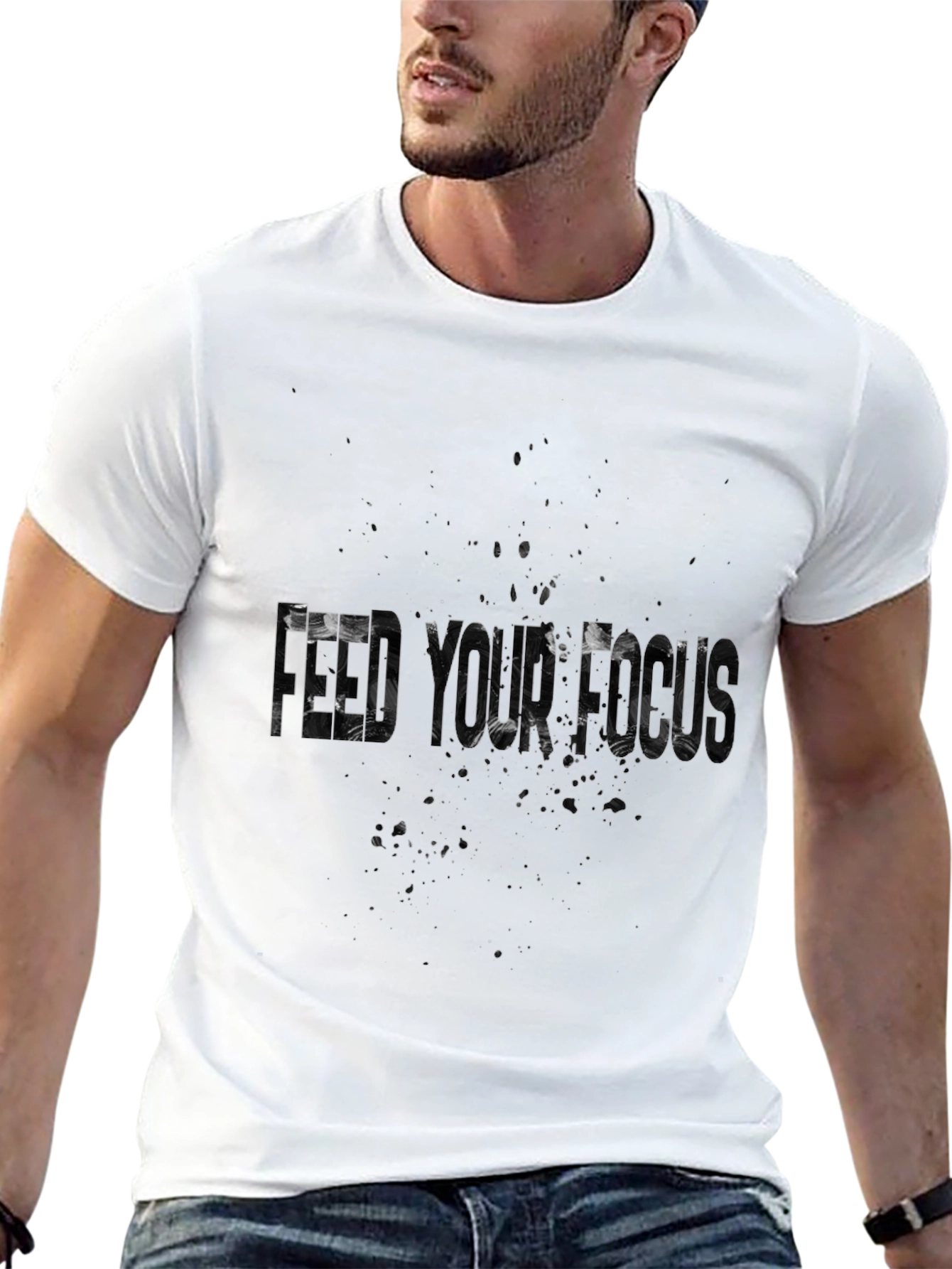 Mens Black Graphic Tee - Feed Your Head