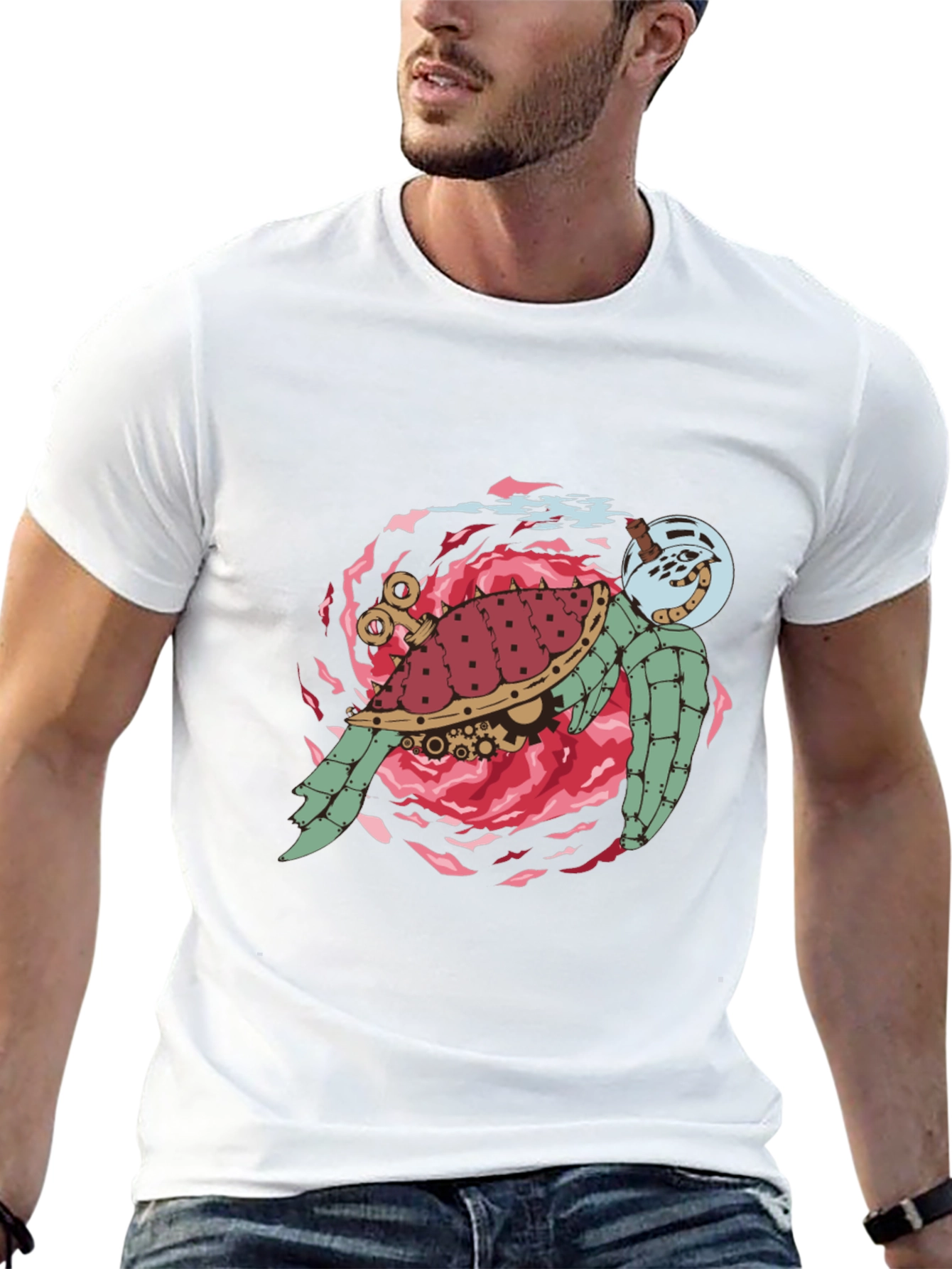Steampunk Turtle Graphic T-Shirt - Unique Design