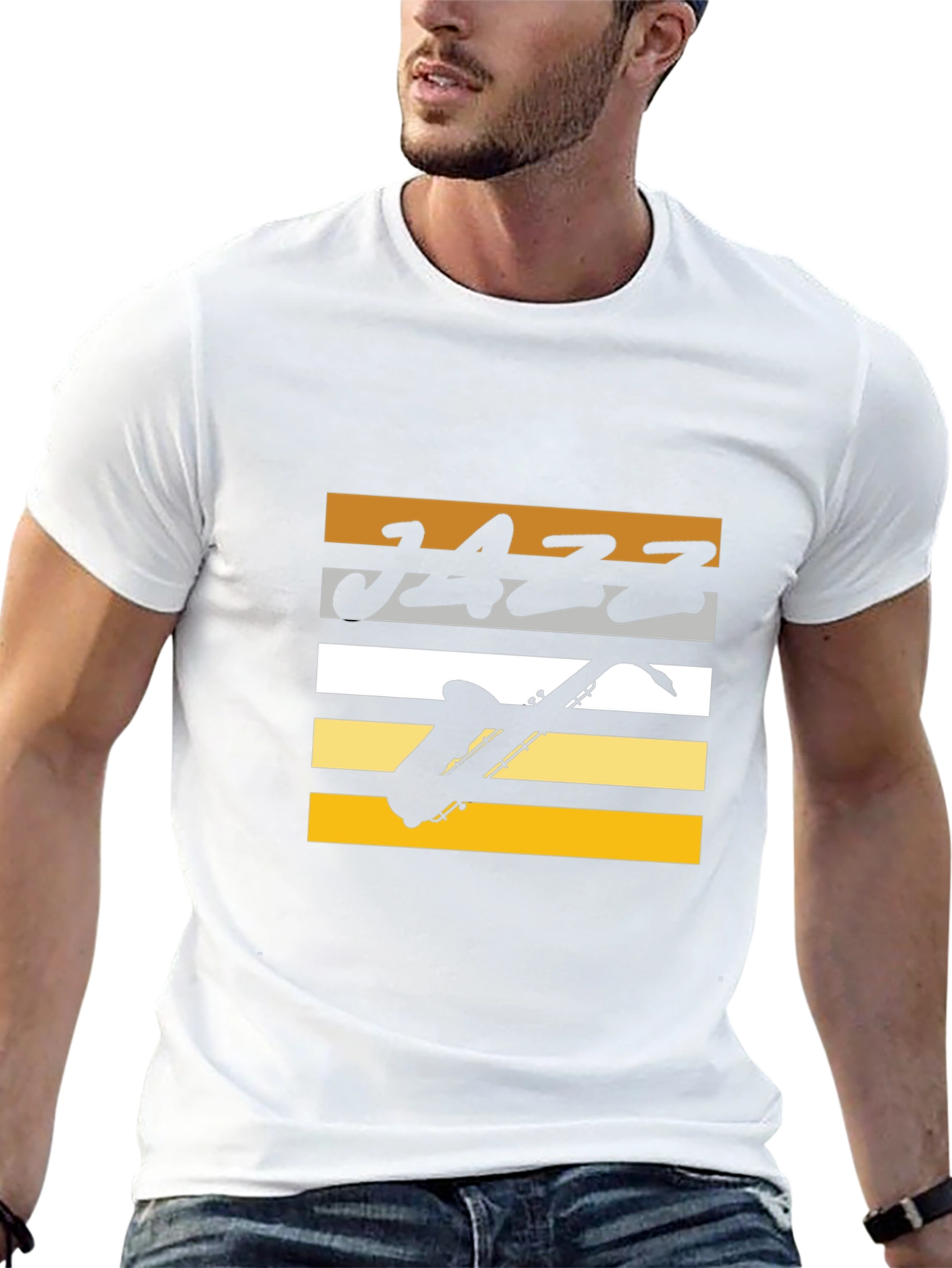 Jazz Music Graphic Tee - Cool Saxophone Design
