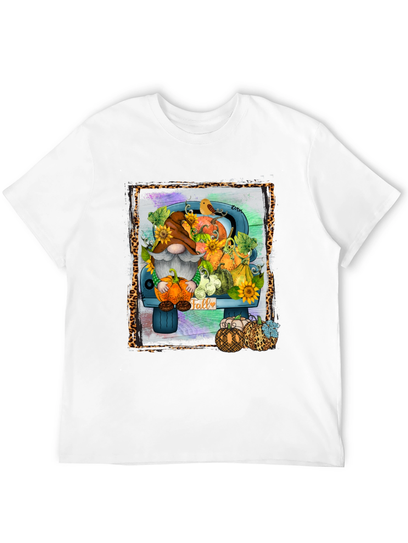 Fall Gnome Truck T-Shirt - Autumn Harvest Design