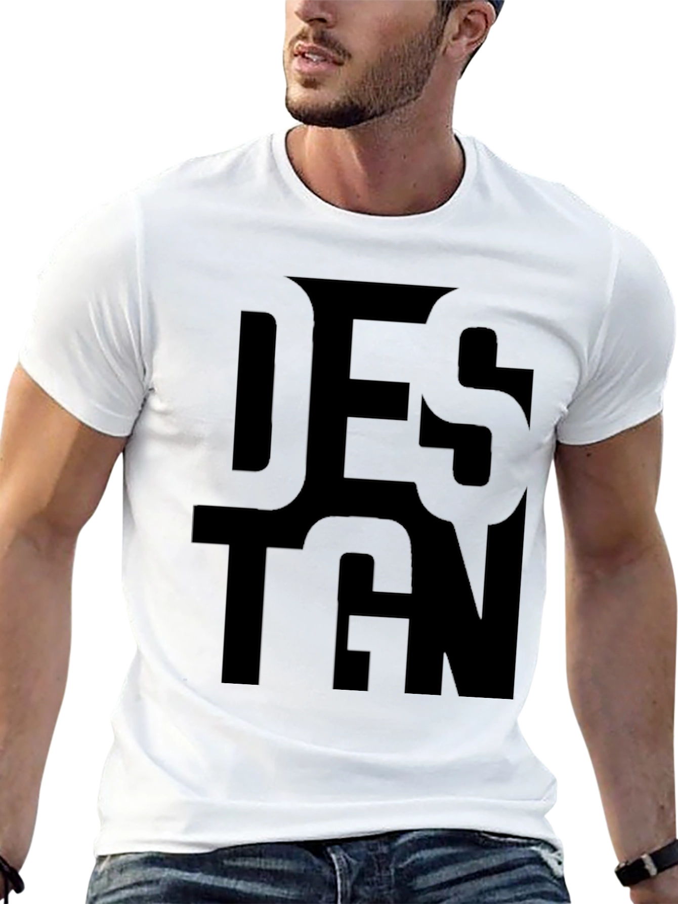 Bold Design Print Black T-Shirt