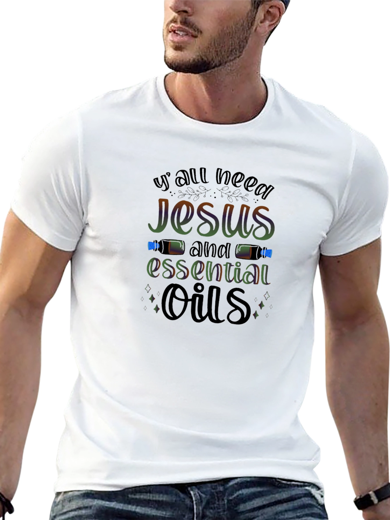 Jesus and Essential Oils Black T-Shirt