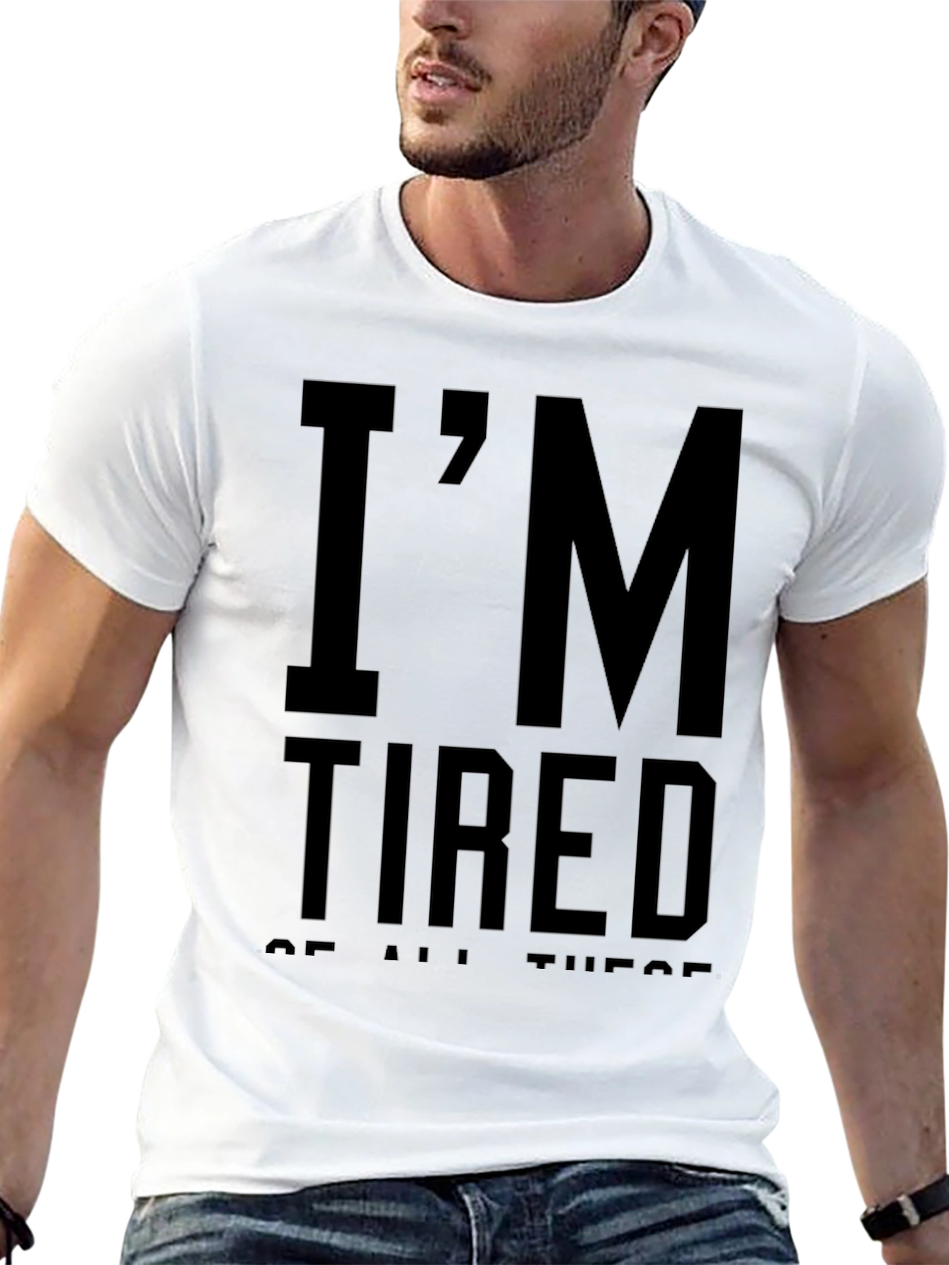 Im Tired Graphic T-Shirt - Black Cotton Tee