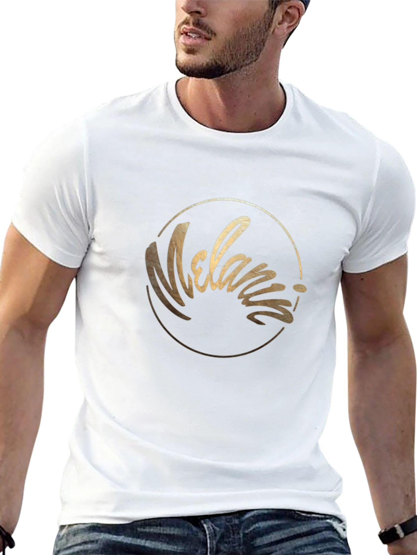 Melania Script Graphic Tee - Black Cotton Blend