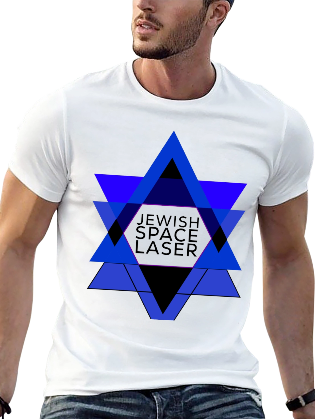 Jewish Space Laser Graphic Tee - Black Cotton Shirt
