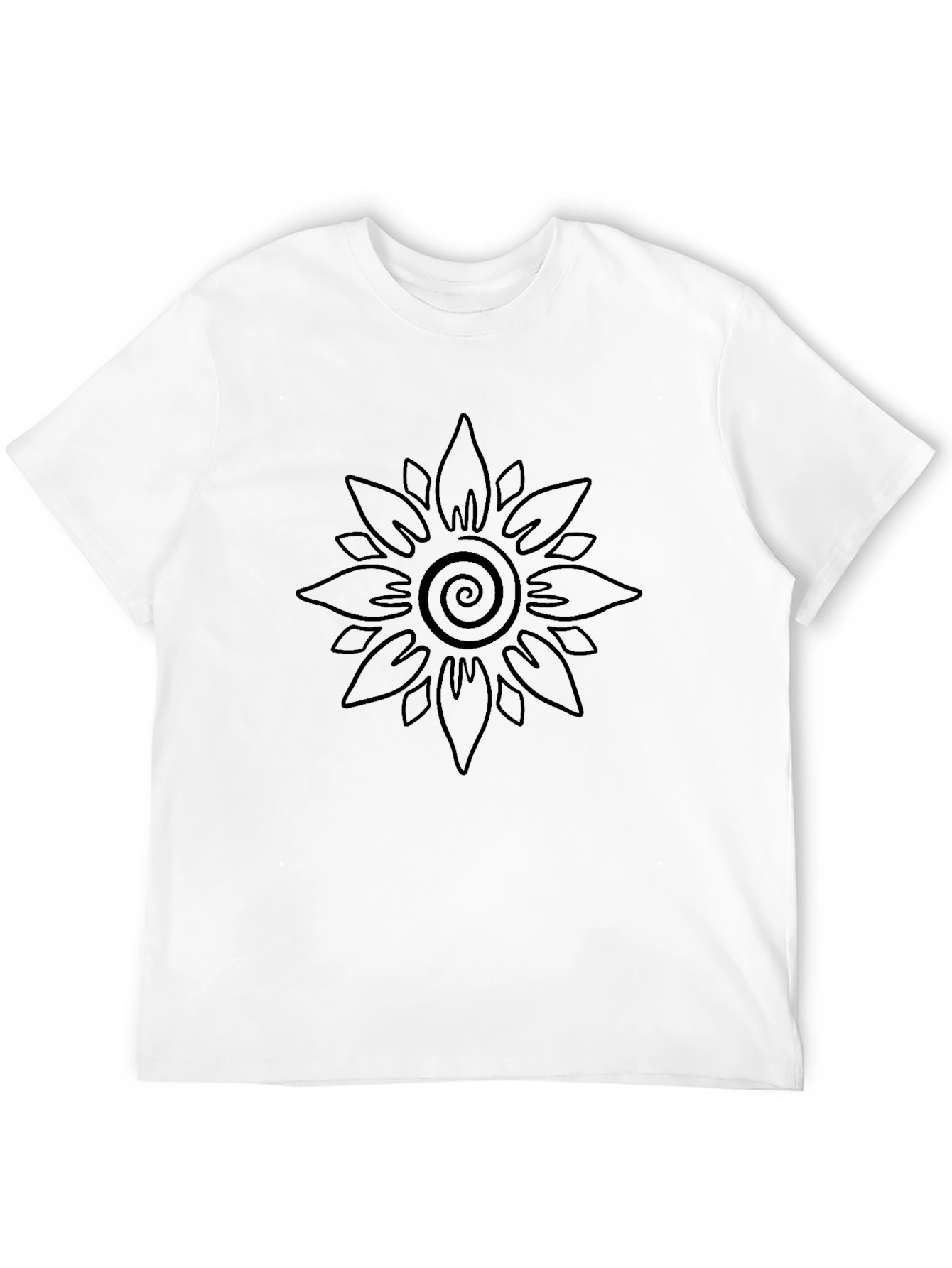 Black T-Shirt with Sun Design