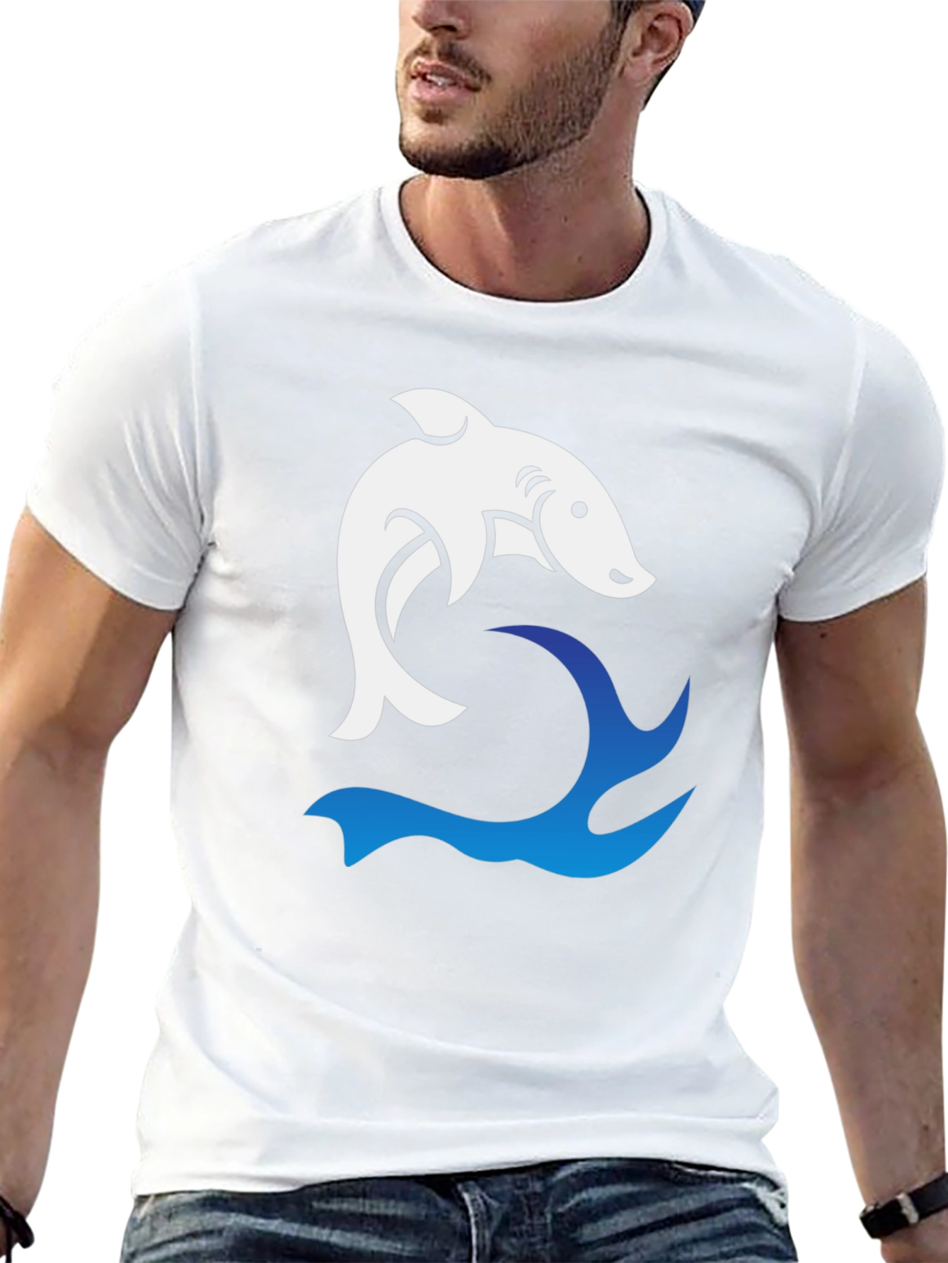 Shark Wave Graphic Tee - Cool Black T-Shirt