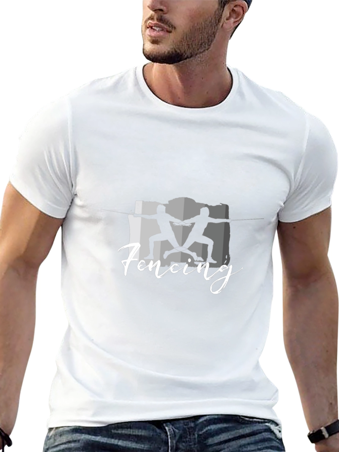 Fencing Graphic Tee - Black Short Sleeve Shirt