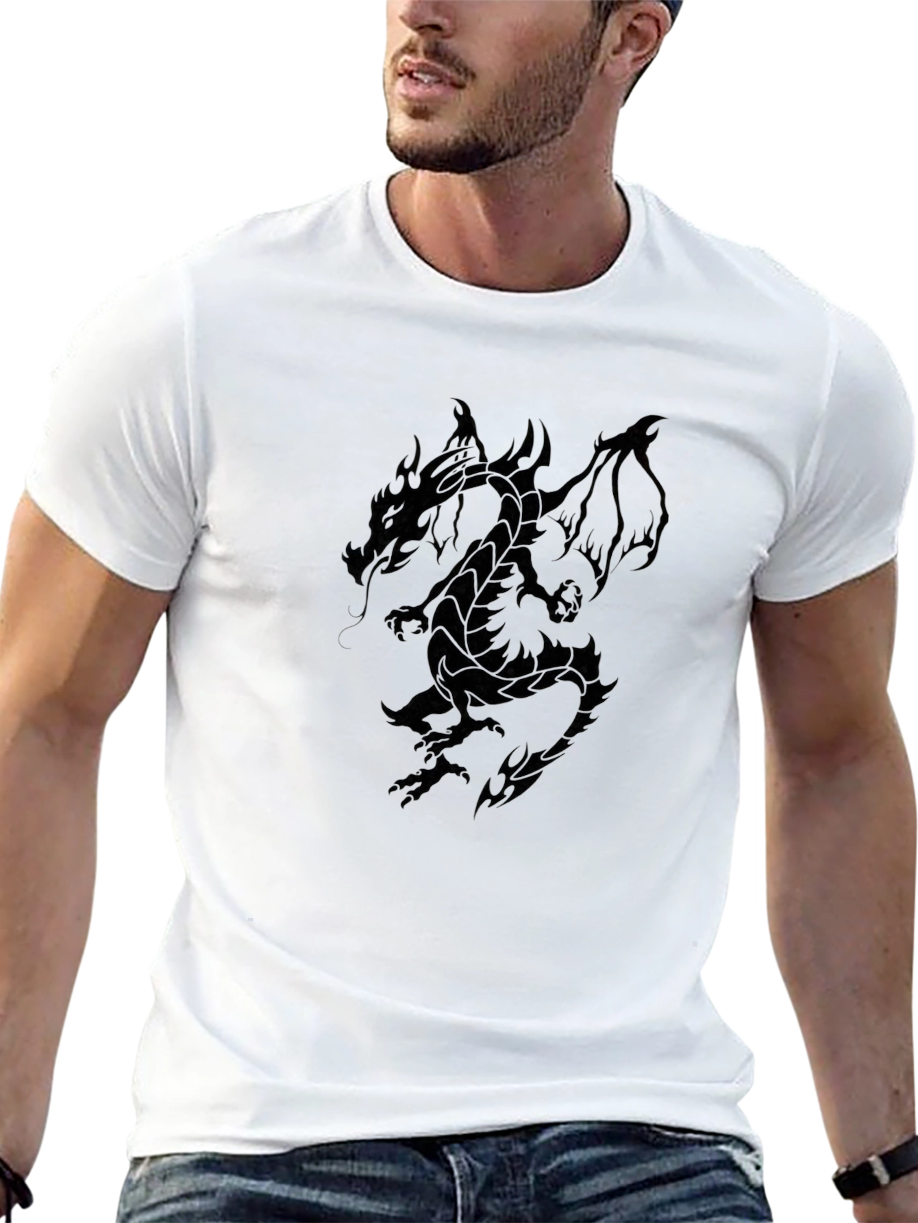 Black Dragon Graphic Tee - Mens Fashion