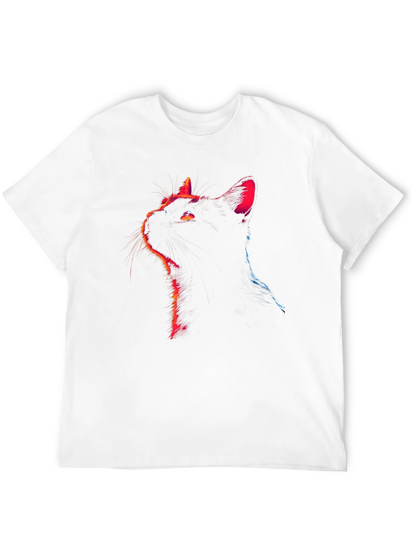 Neon Cat Graphic Tee - Stylish Black T-Shirt