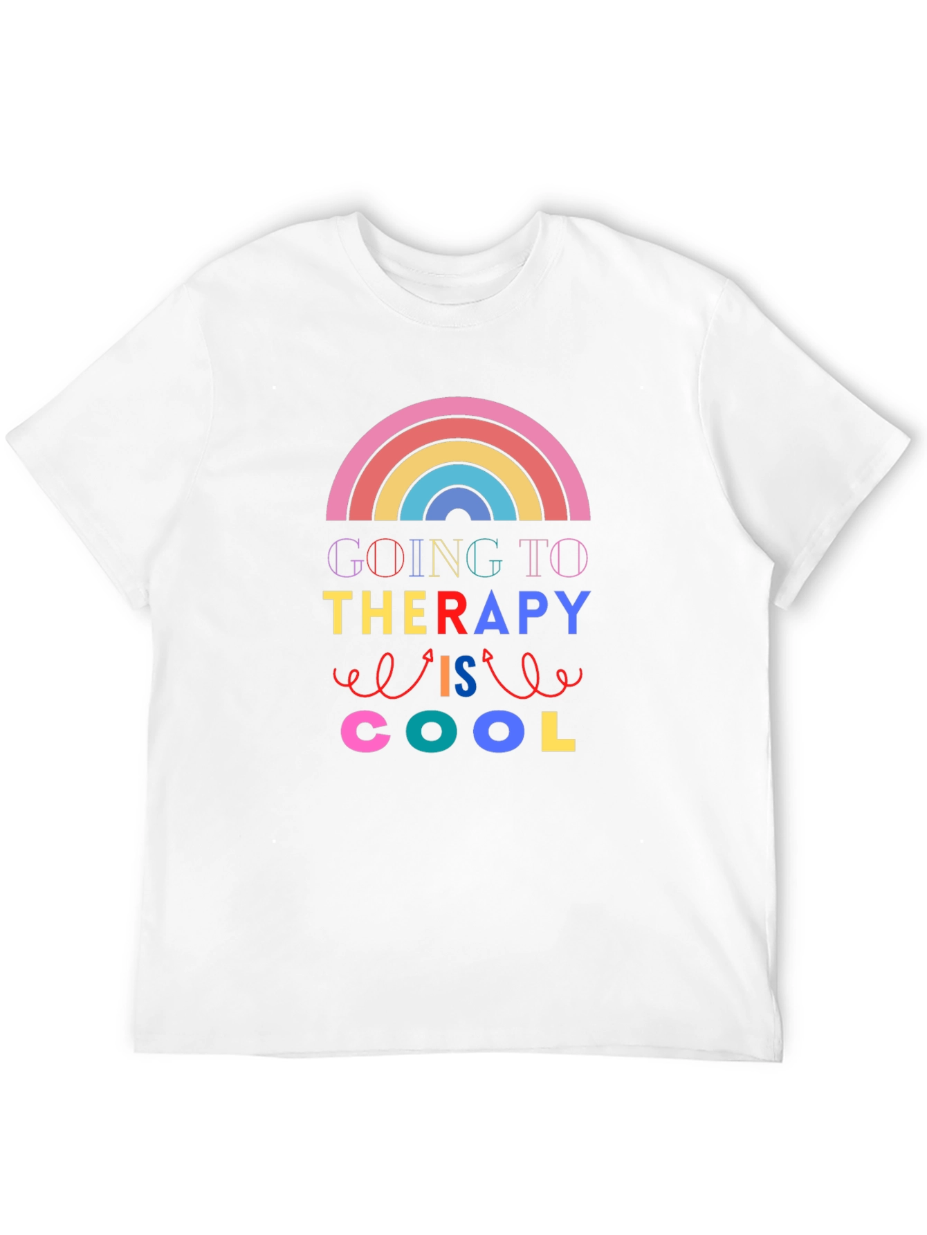 Therapy is Cool Rainbow Graphic T-Shirt