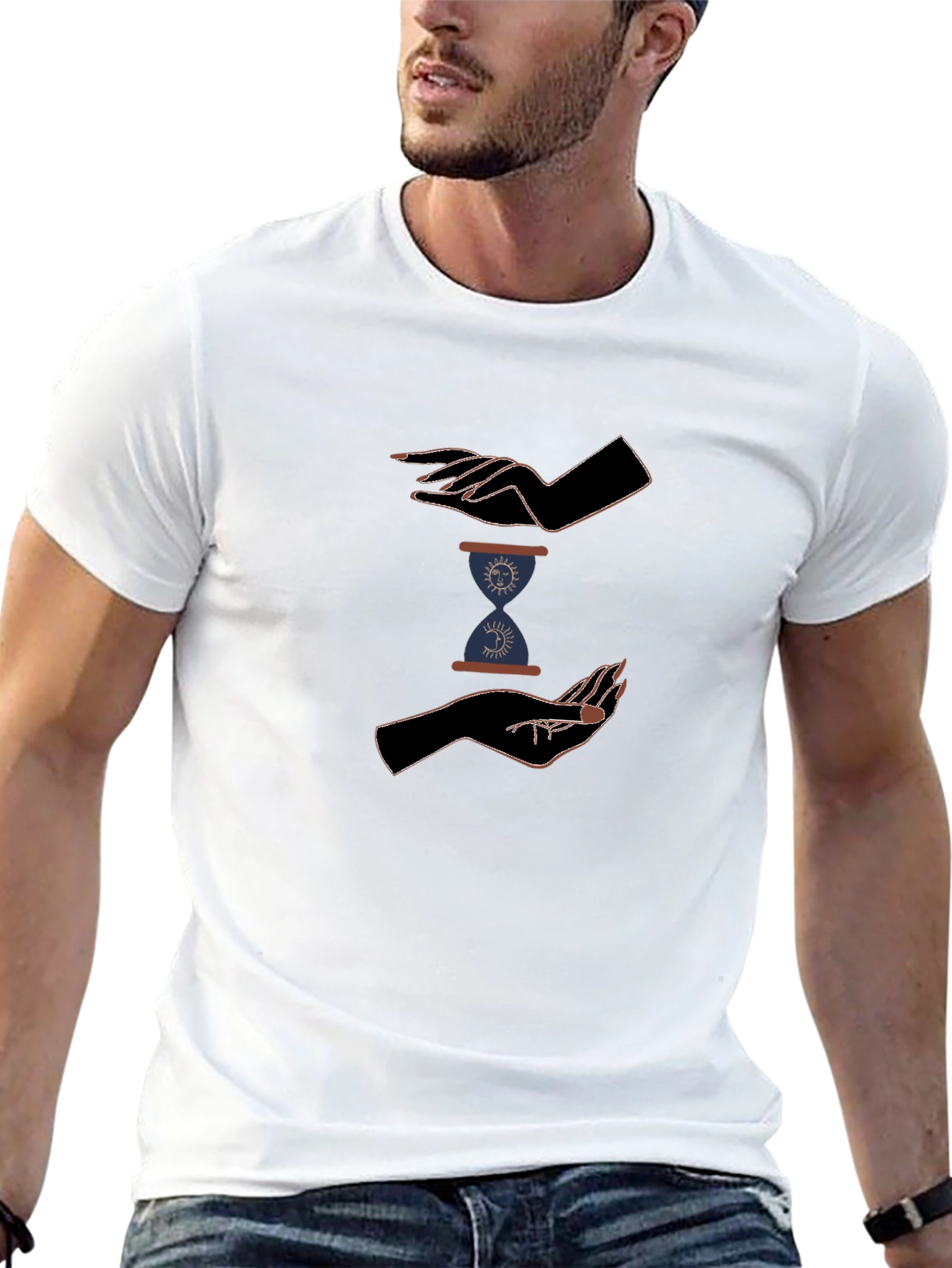 Hourglass Hands Graphic Tee - Unisex Black T-Shirt