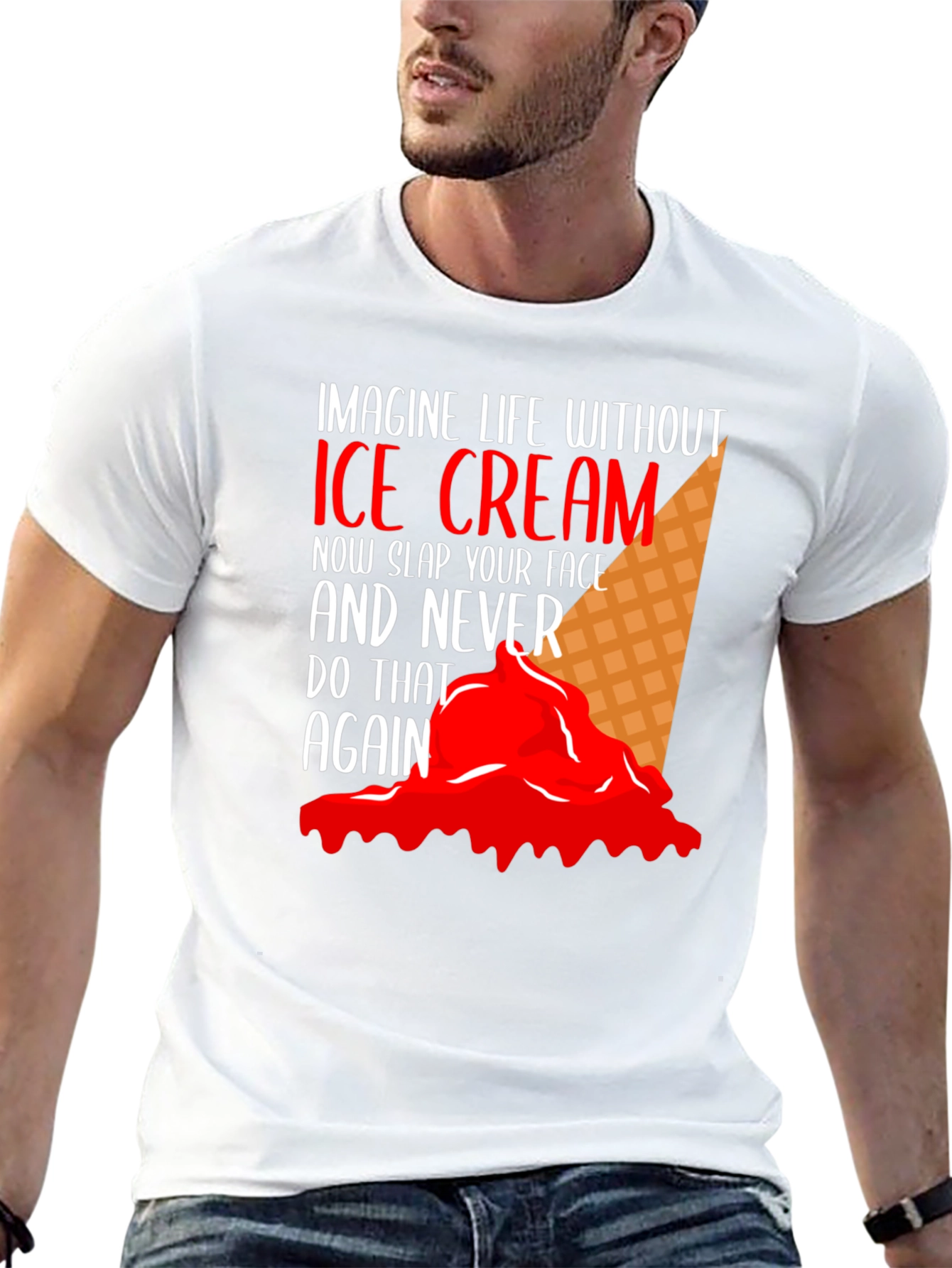 Imagine Life Without Ice Cream Black T-Shirt