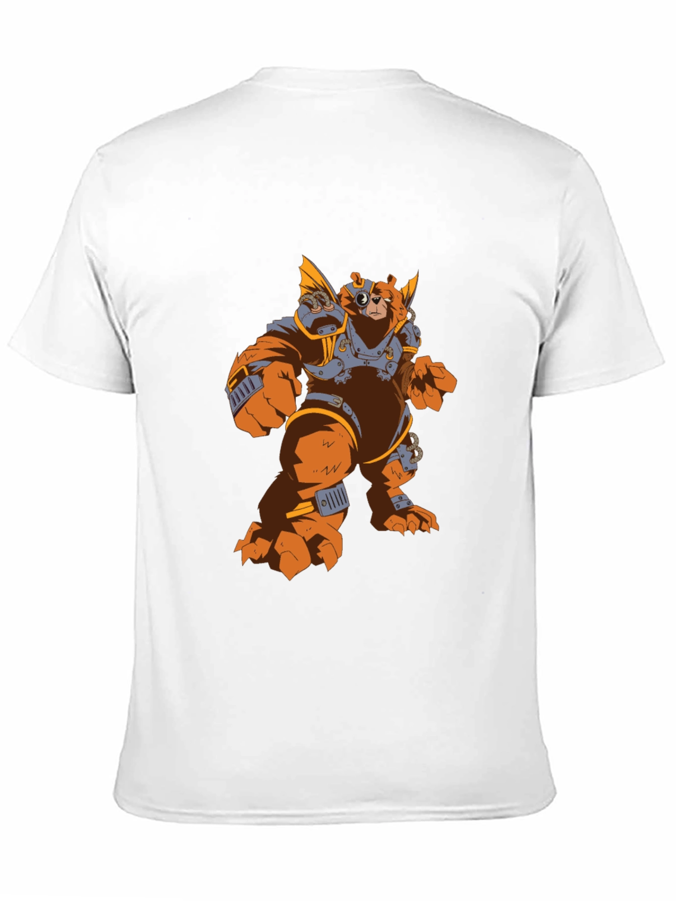 Steampunk Bear Graphic Tee - Black Cotton T-Shirt